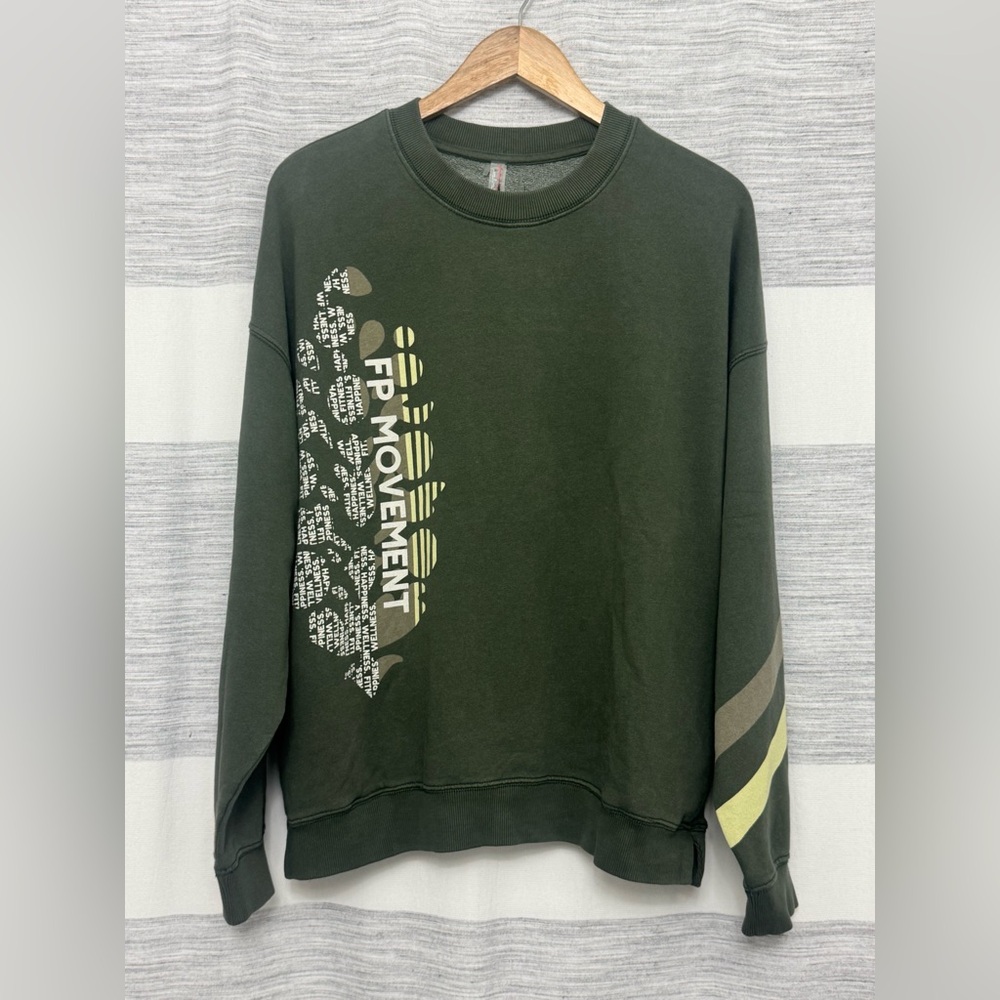 Free People Movement All Star Buti Logo Sweatshirt w/ Pockets ~ NWOT